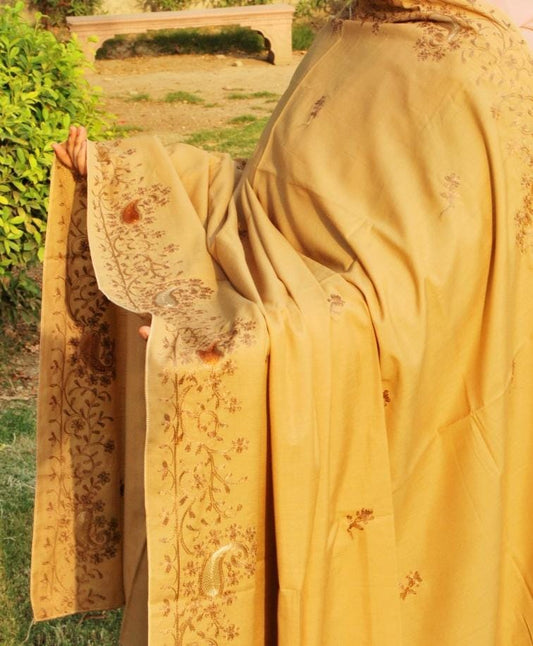 Swiss Shawl With Side border Embroidery